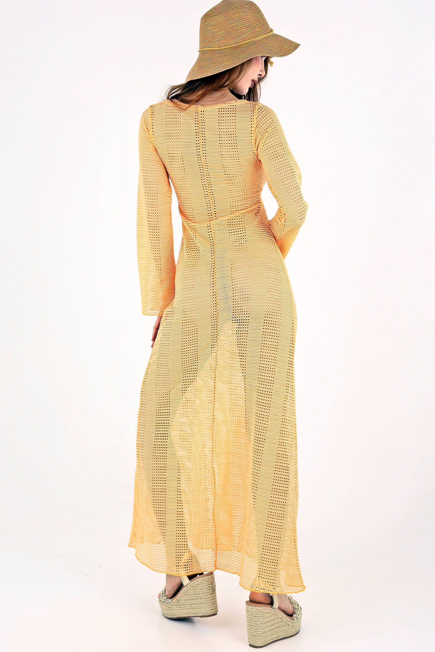 Midnight Allure Crochet Maxi Dress