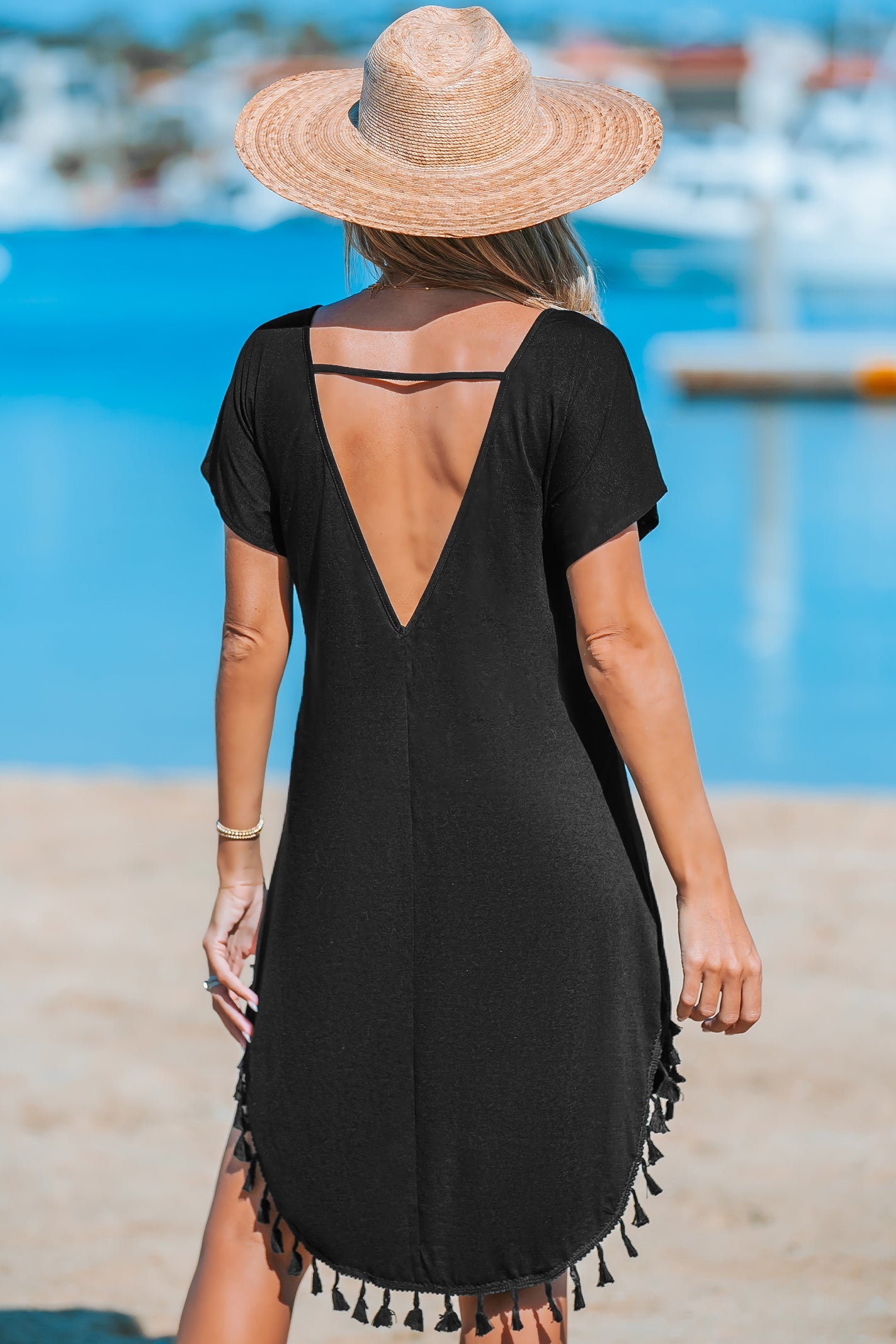 Black Tassel Beach Cover-Up