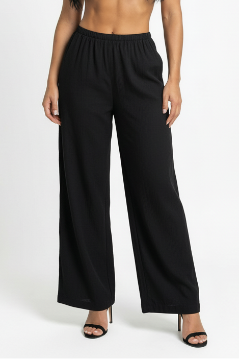 Luxe Black Wide-Leg Pants