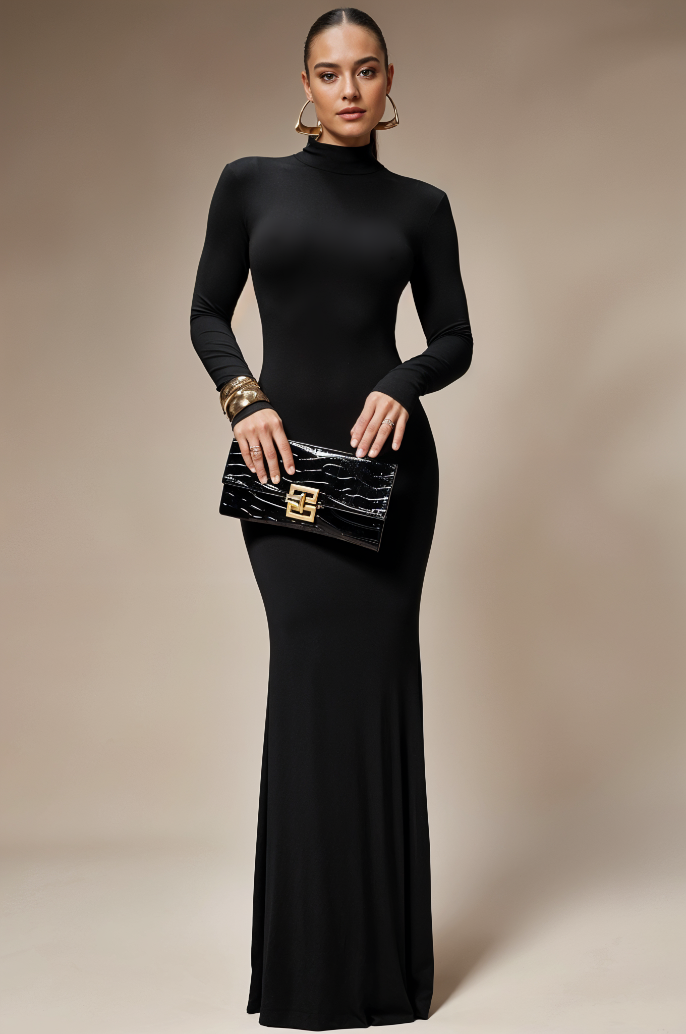 High-Neck Maxi Dress