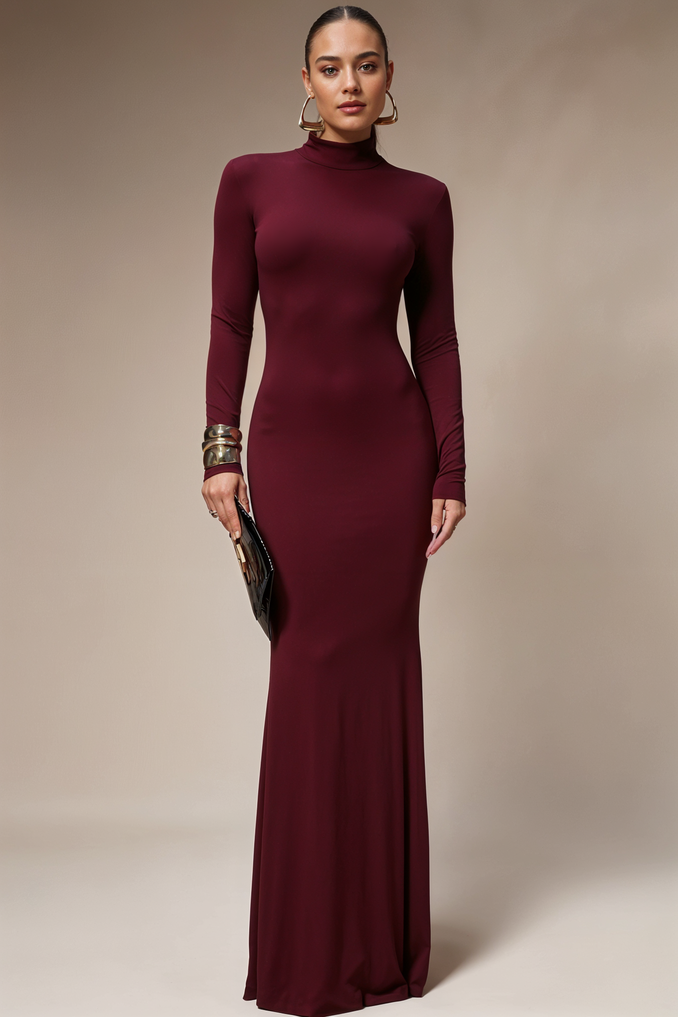 High-Neck Maxi Dress