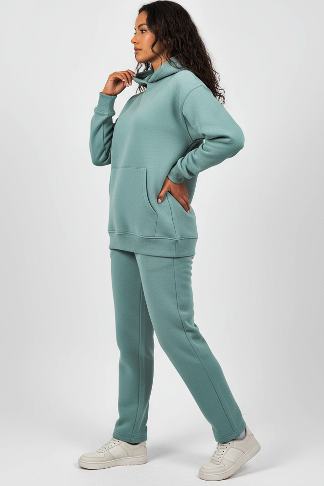 Hoodie + Straight Leg Sweat Pants Sets