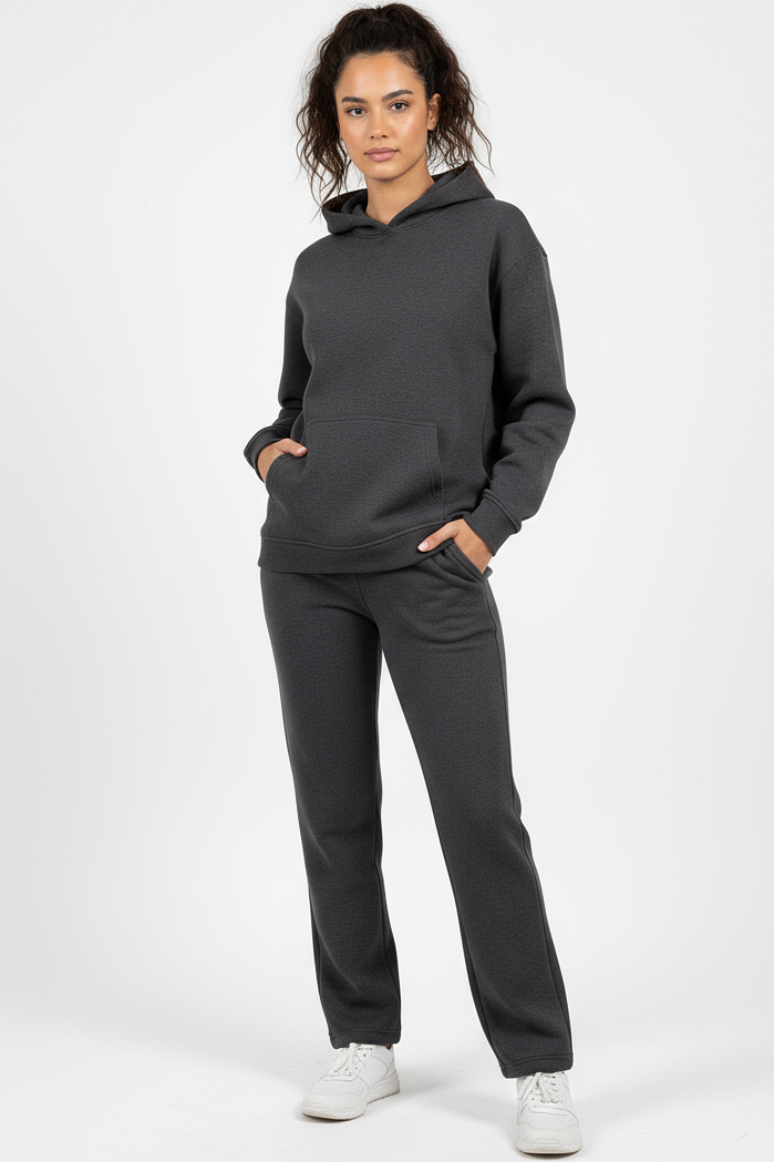 Hoodie + Straight Leg Sweat Pants Sets