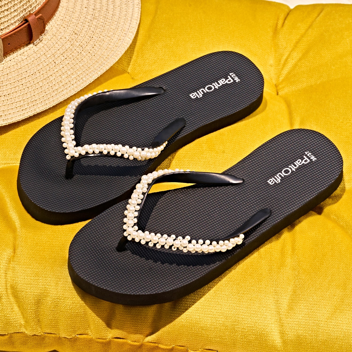 Pearl Black flip flop