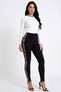 Leopard Stripe High-Waist Leggings