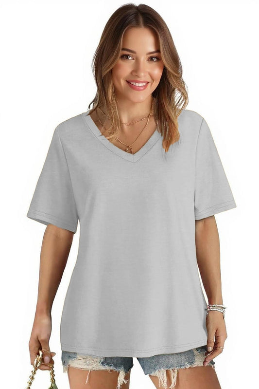 V-neck Women Oversized T-shirt HB