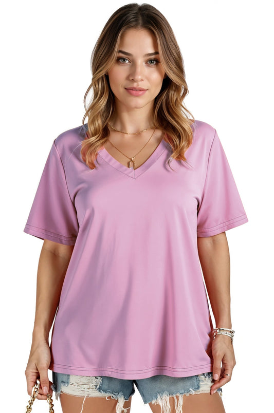 V-neck Women Oversized T-shirt HB