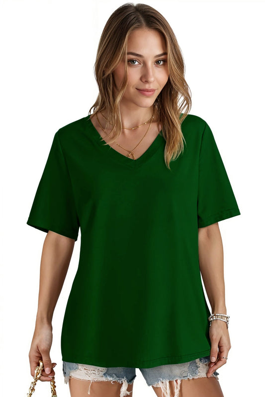 V-neck Women Oversized T-shirt HB