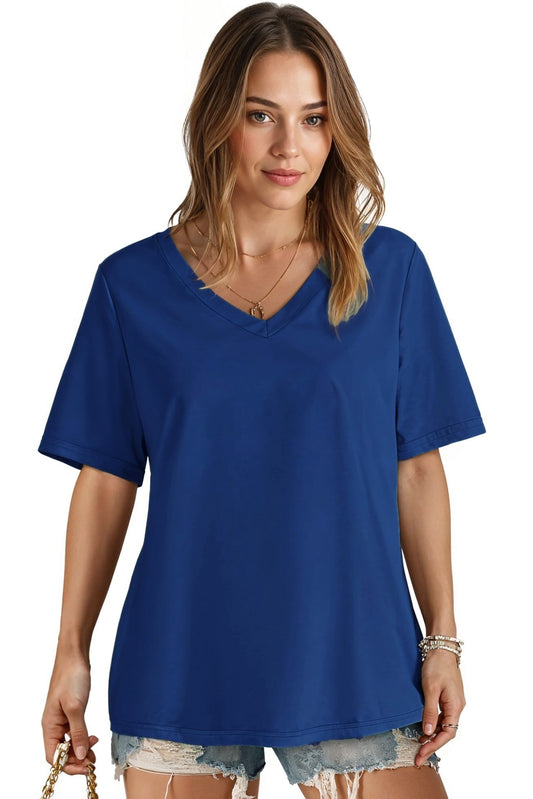 V-neck Women Oversized T-shirt HB