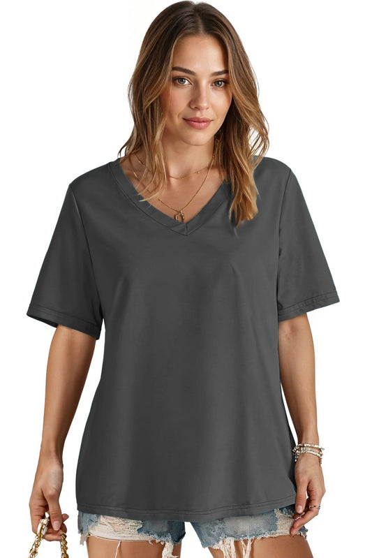 V-neck Women Oversized T-shirt HB