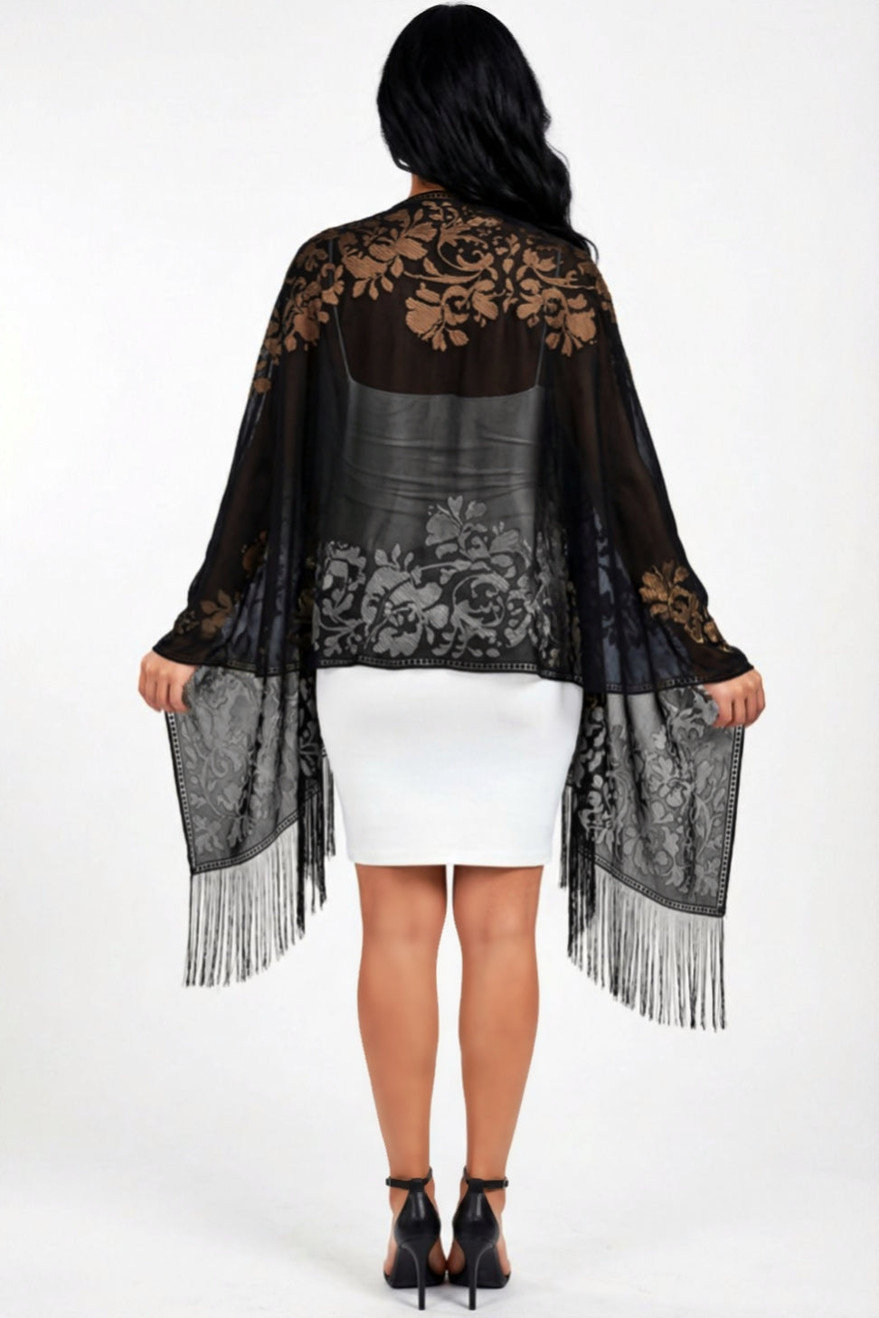 Elegant Sheer Lace Scarf