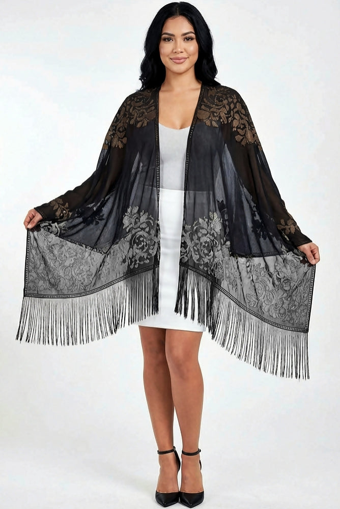 Elegant Sheer Lace Scarf