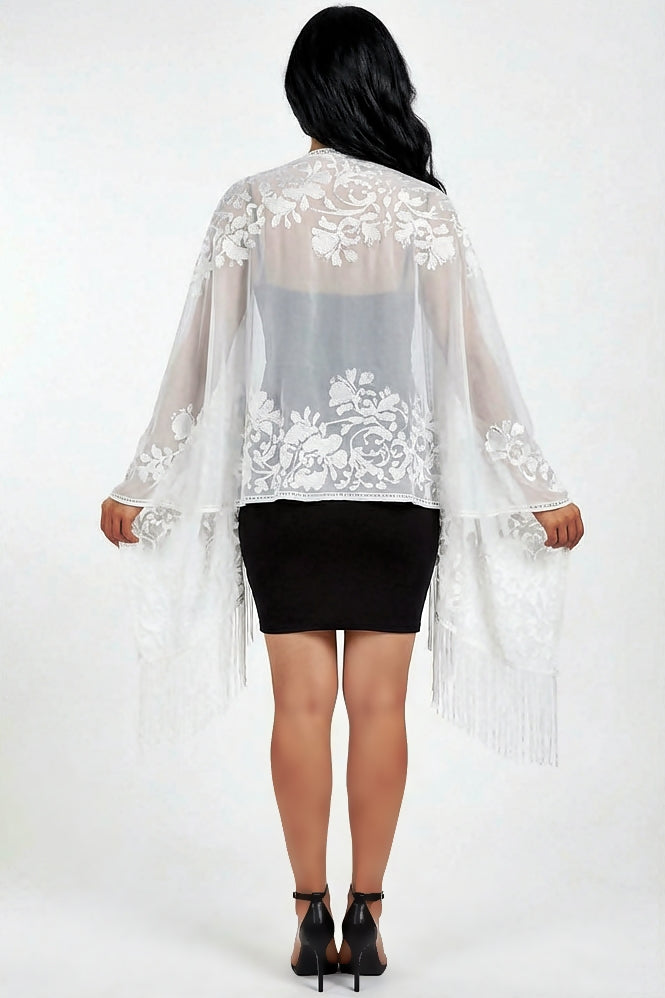 Elegant Sheer Lace Scarf