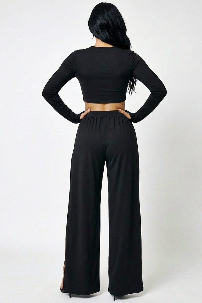 Noir Edge Split-Leg Pants