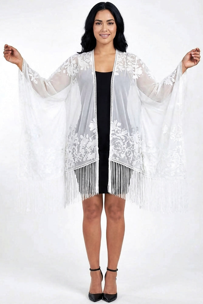 Elegant Sheer Lace Scarf