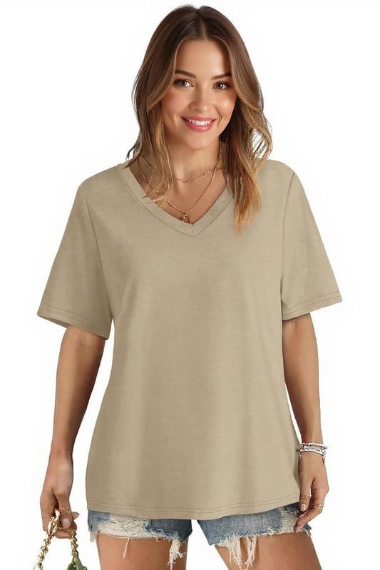 V-neck Women Oversized T-shirt HB