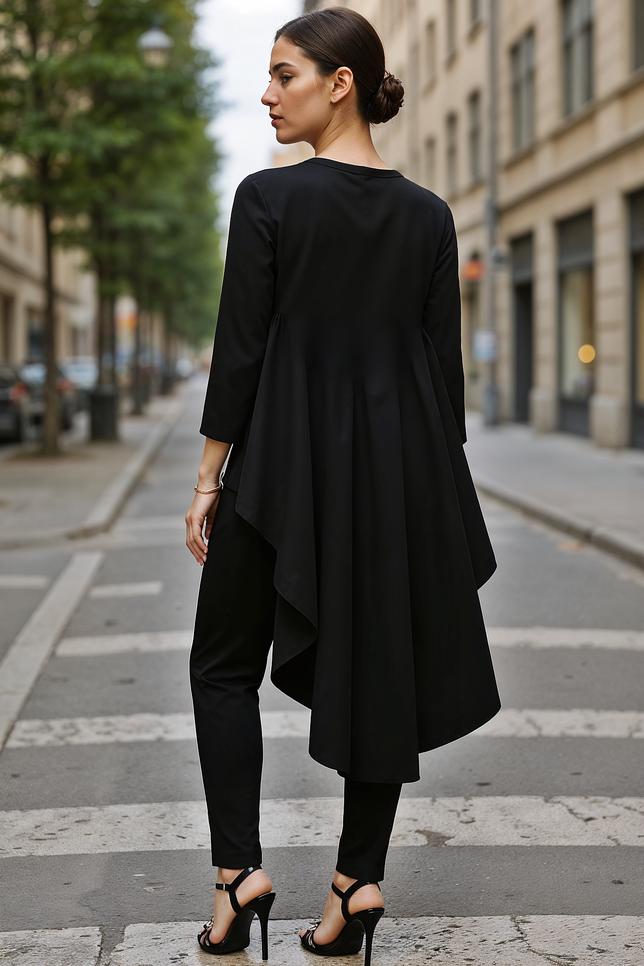 Elegant Asymmetrical Draped Tunic