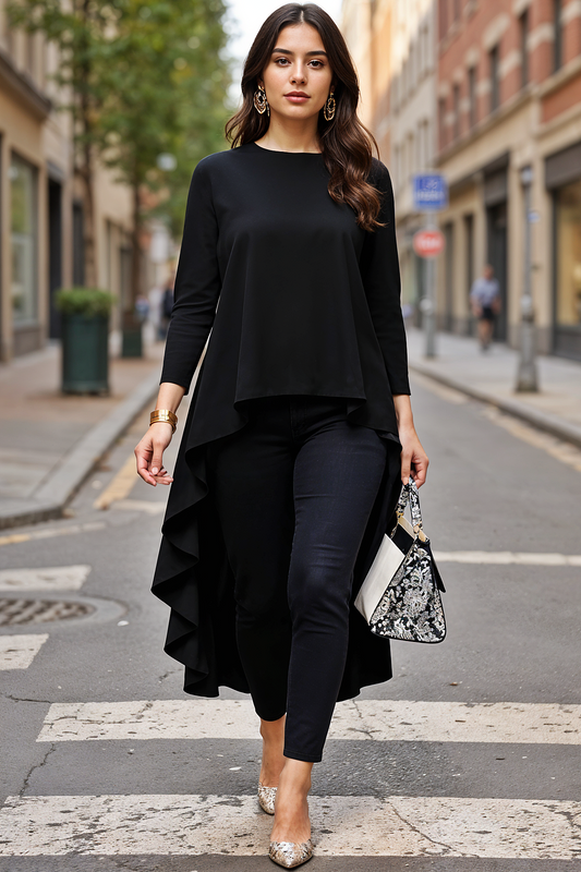 Elegant Asymmetrical Draped Tunic
