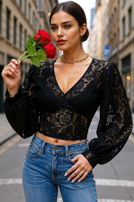 Noir Lace Blouson