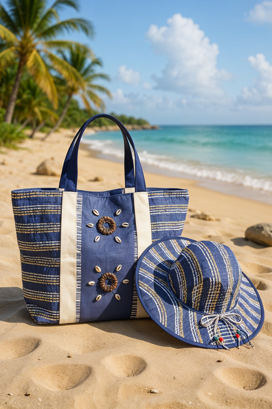 Beach Bag + Hat Set