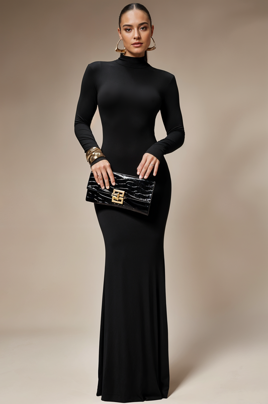 High-Neck Maxi Dress