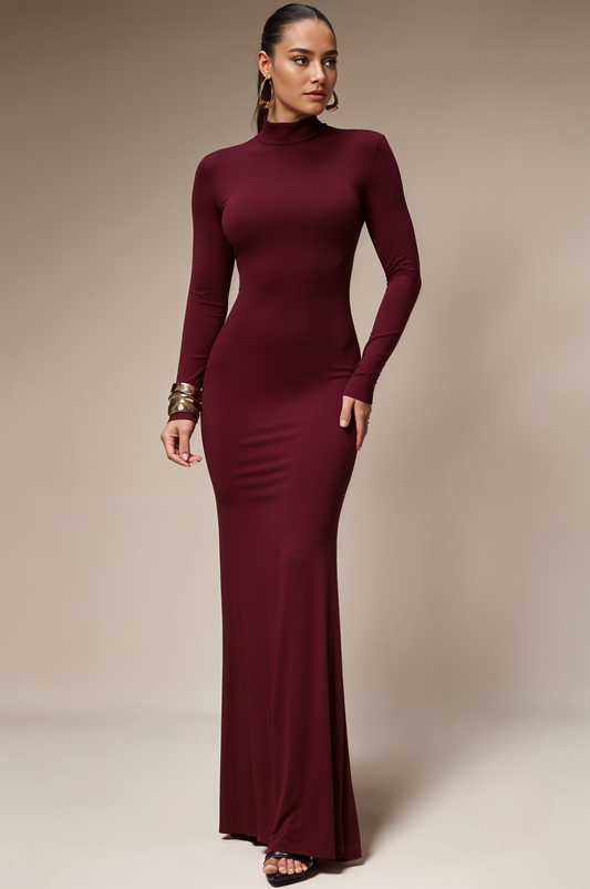 High-Neck Maxi Dress