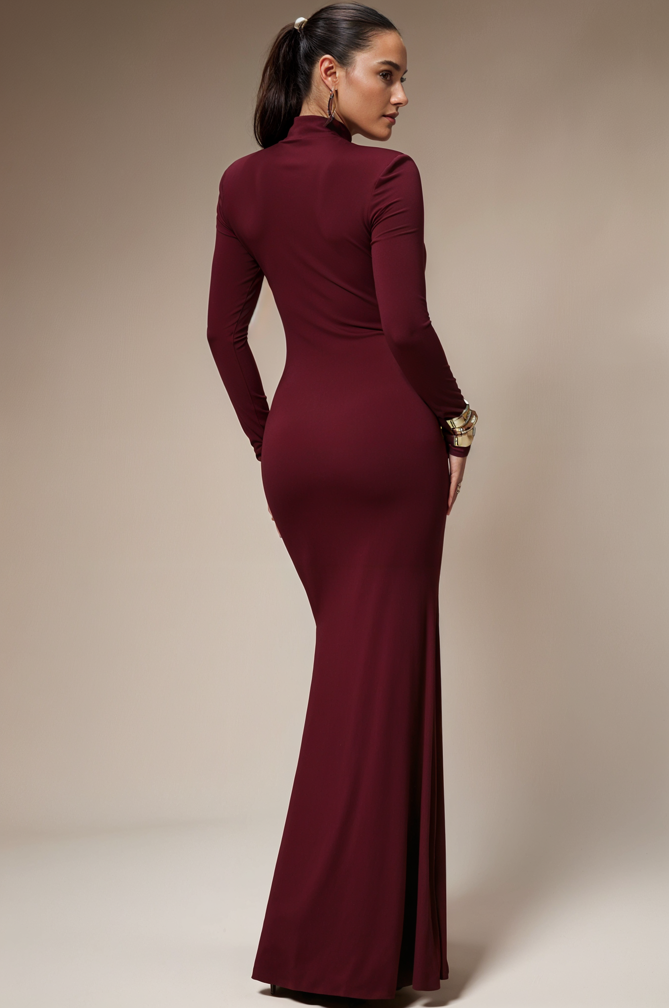 High-Neck Maxi Dress