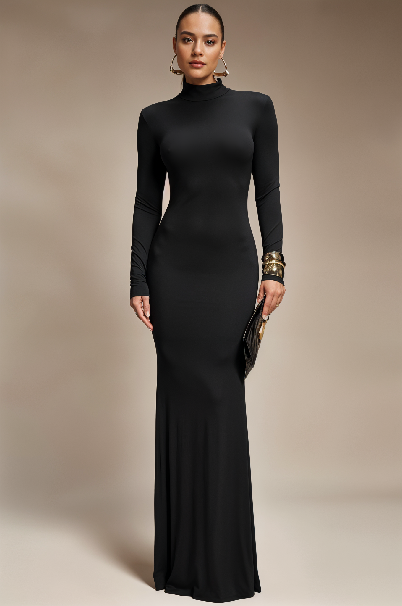 High-Neck Maxi Dress