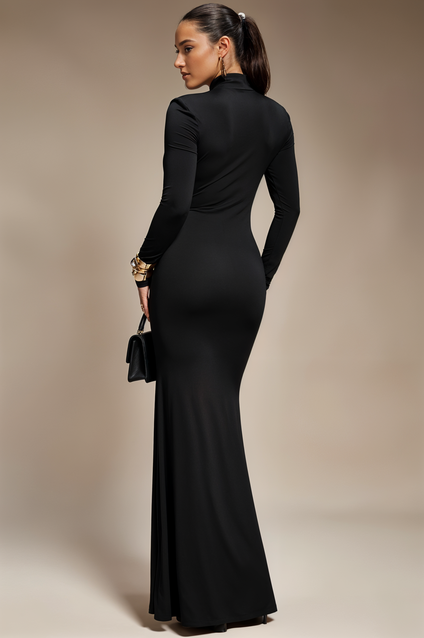 High-Neck Maxi Dress