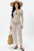 Midnight Allure Crochet Maxi Dress