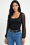 Luxe Mesh Puff Sleeve Top