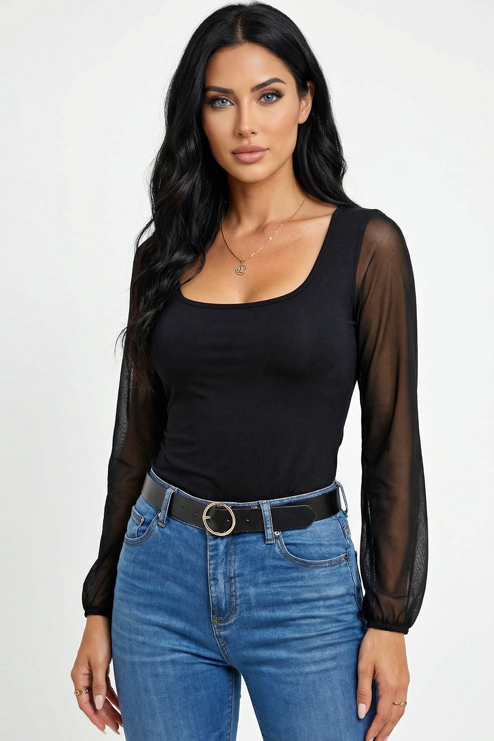 Luxe Mesh Puff Sleeve Top