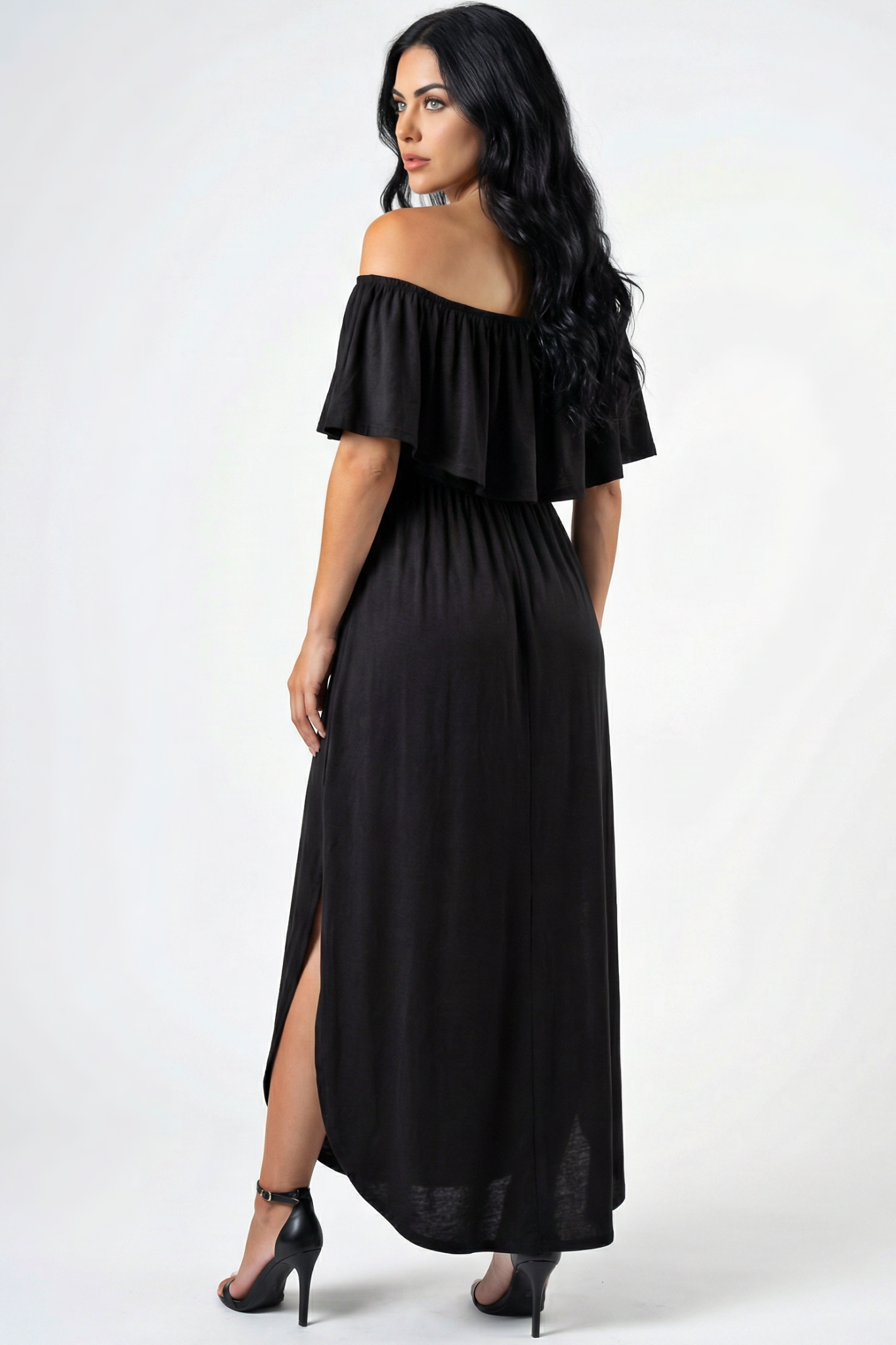 Ocean Whisper Off-Shoulder Dress