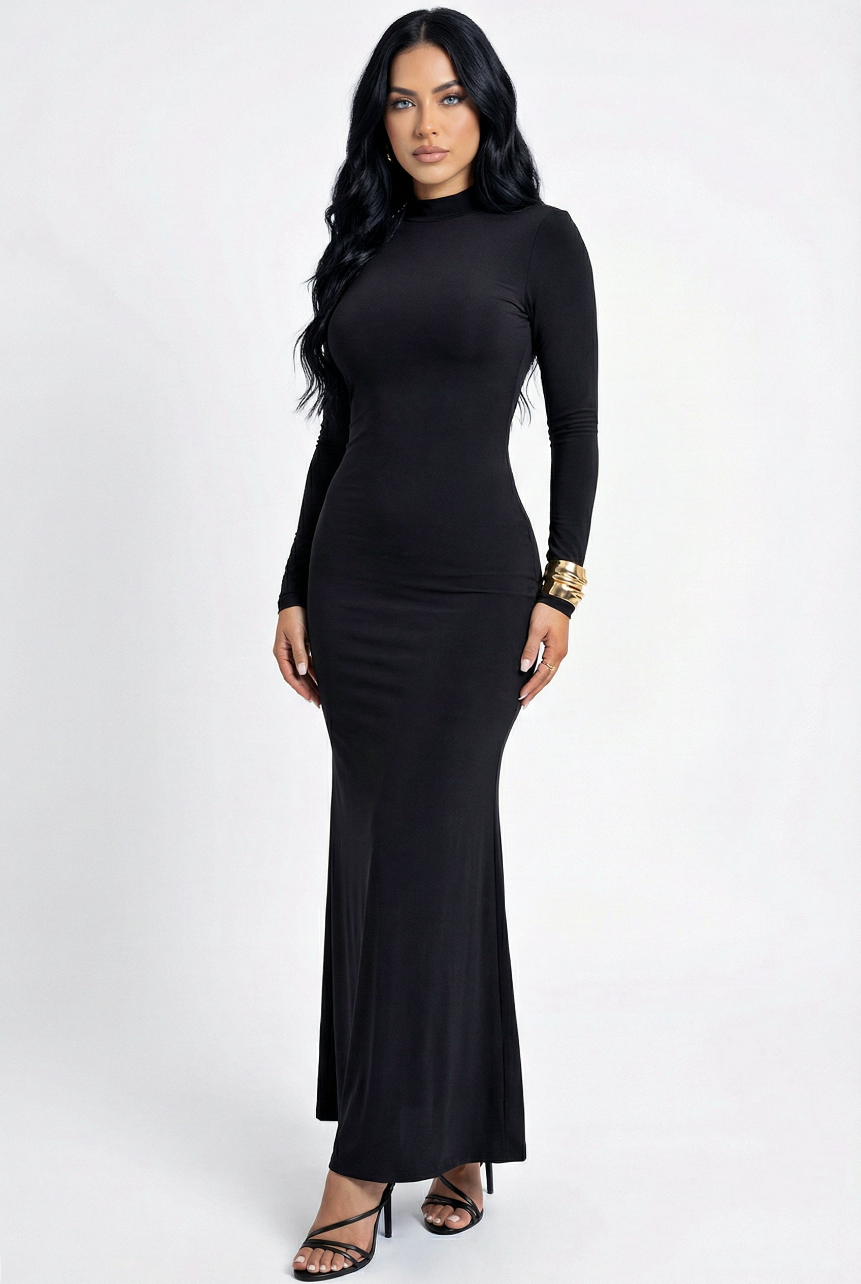 High-Neck Maxi Dress