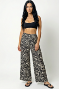 Zebra Flow Wide-Leg Pants
