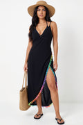 Pom-Pom Trim Maxi Cover-Up