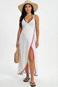 Pom-Pom Trim Maxi Cover-Up