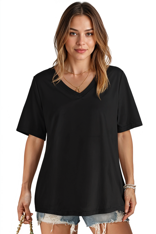 V-neck Women Oversized T-shirt HB