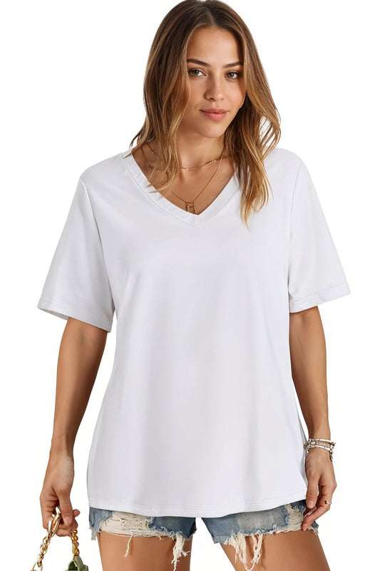 V-neck Women Oversized T-shirt HB