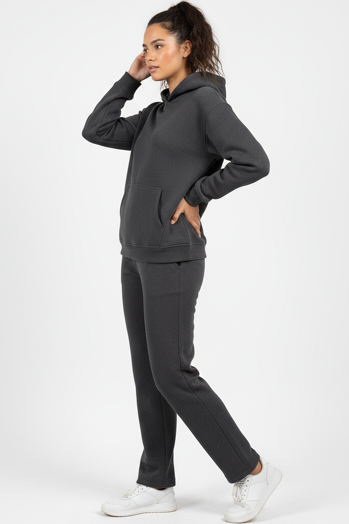 Hoodie + Straight Leg Sweat Pants Sets