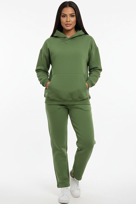 Hoodie + Straight Leg Sweat Pants Sets