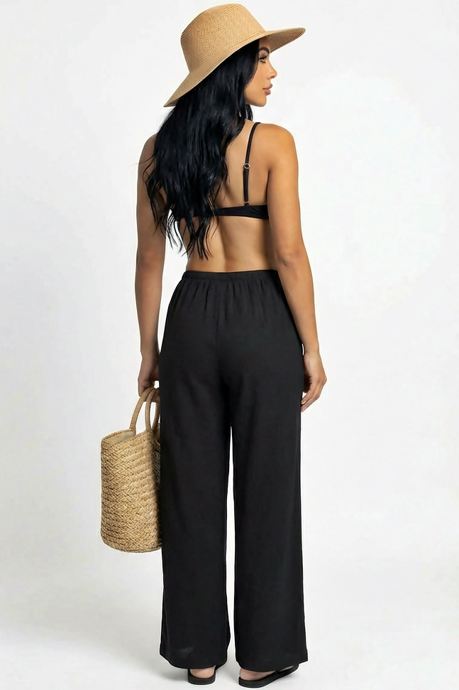 Luxe Black Wide-Leg Pants