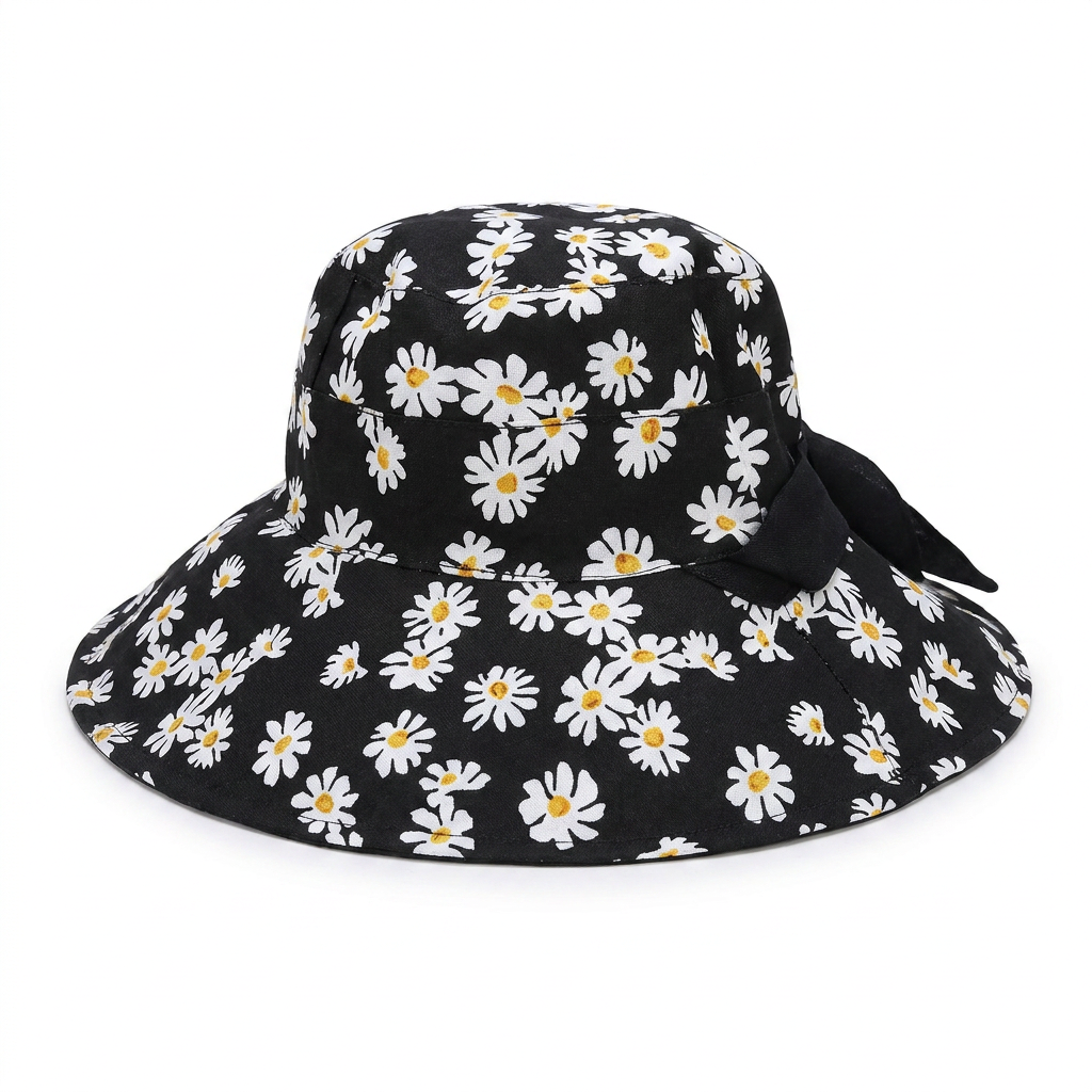 Daisy Sun Hat - Black