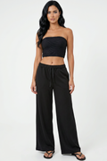 Wide-Leg Drawstring Sweatpants