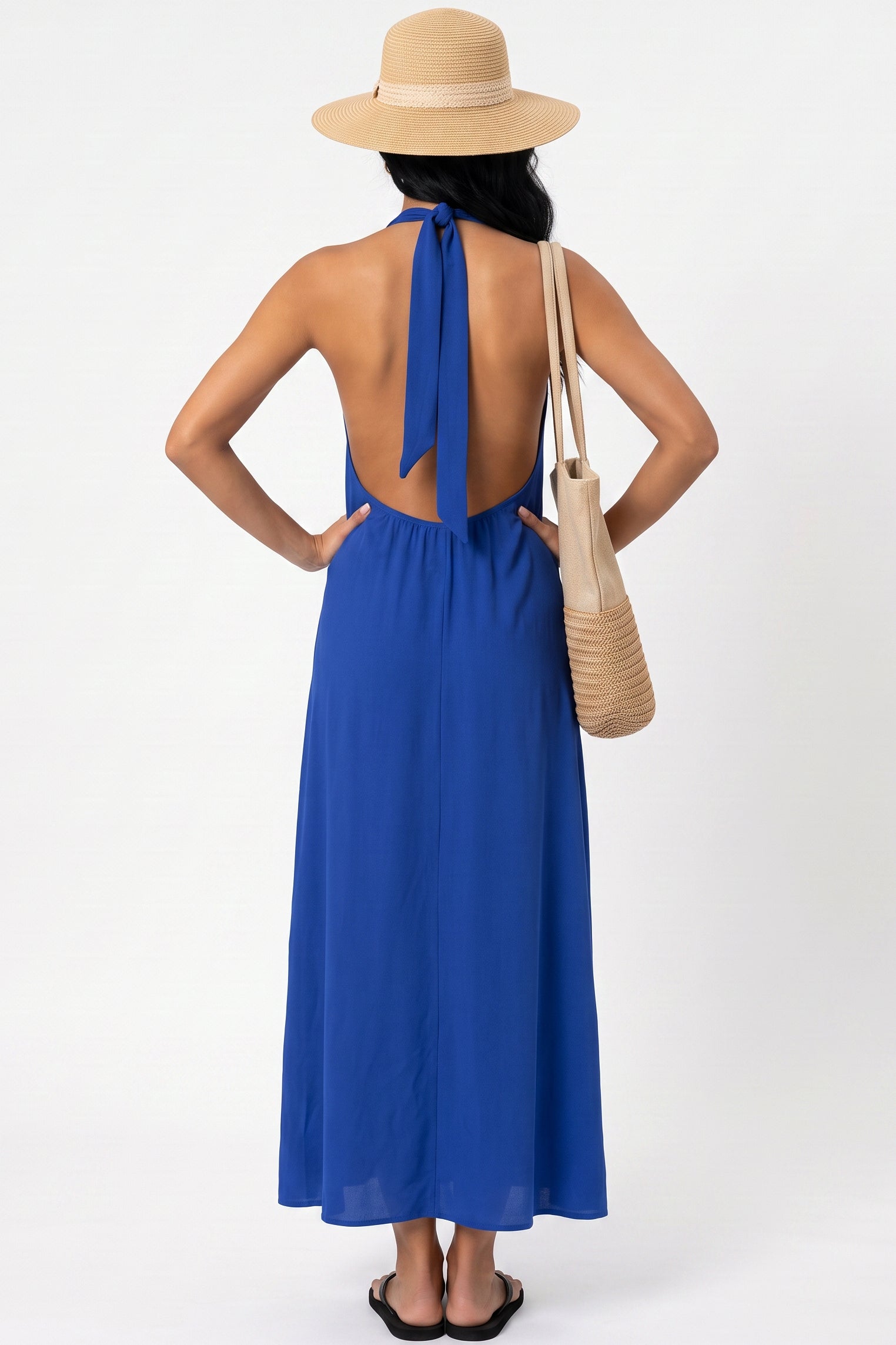 Backless Halter Maxi Dress