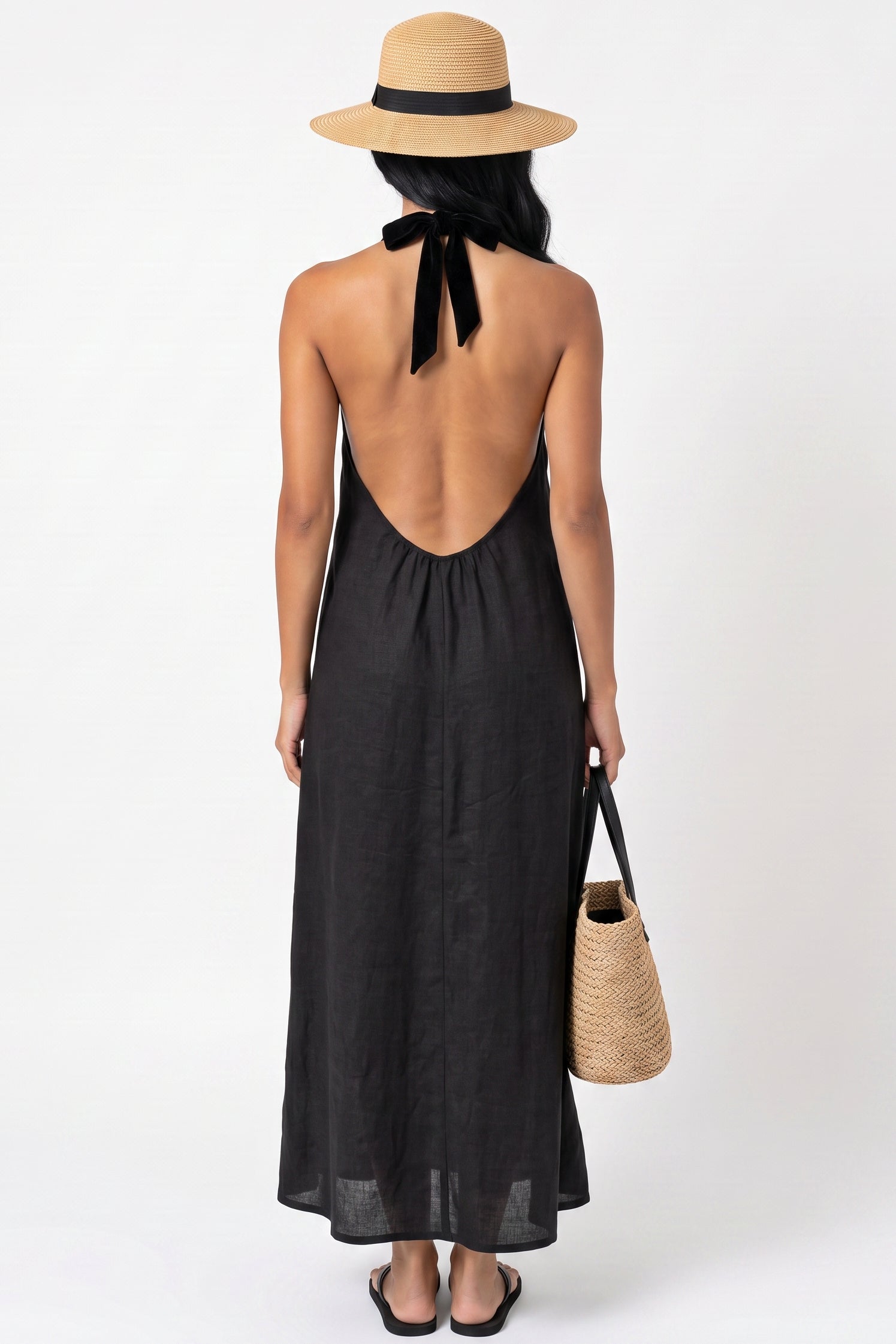 Backless Halter Maxi Dress
