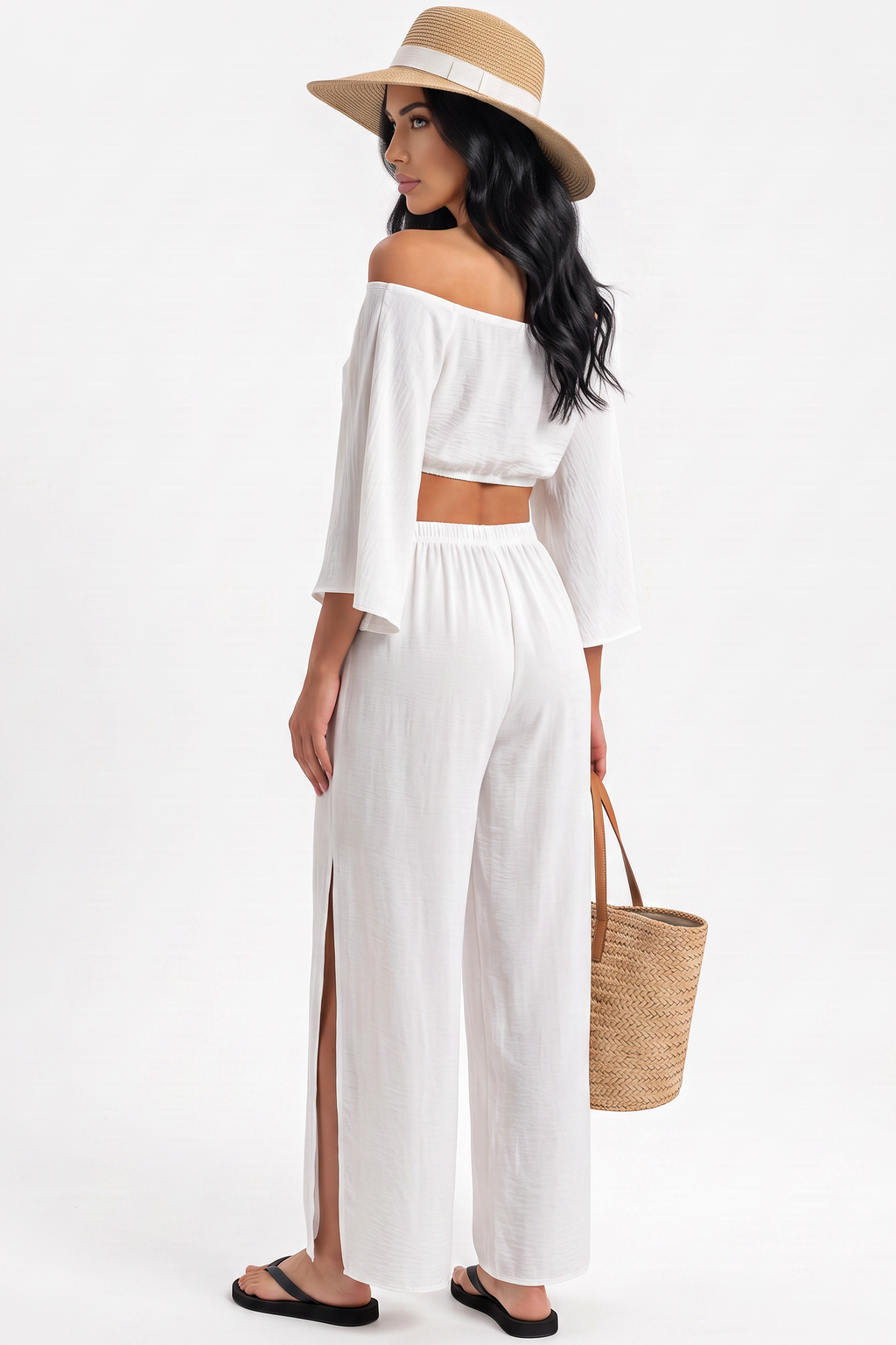 Dolman Crop &amp; Split-Leg Pant Set