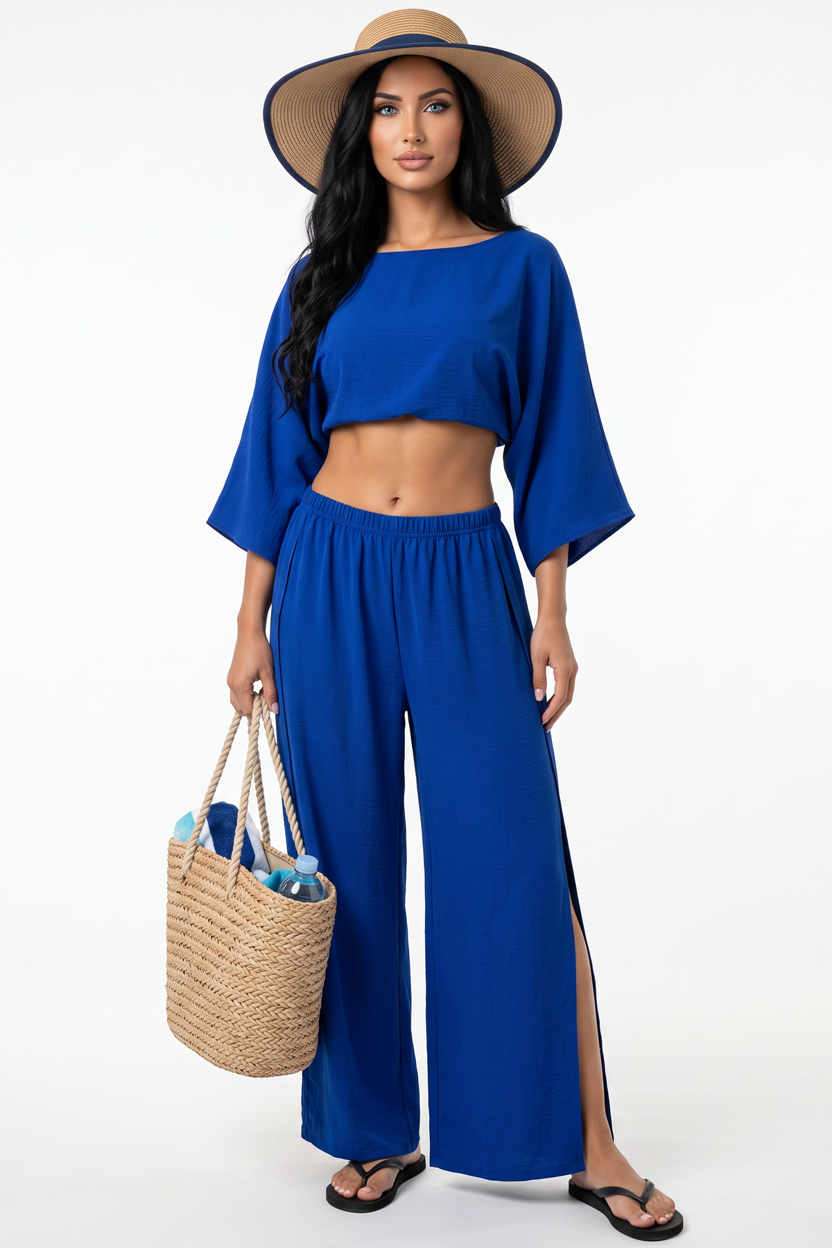 Dolman Crop &amp; Split-Leg Pant Set