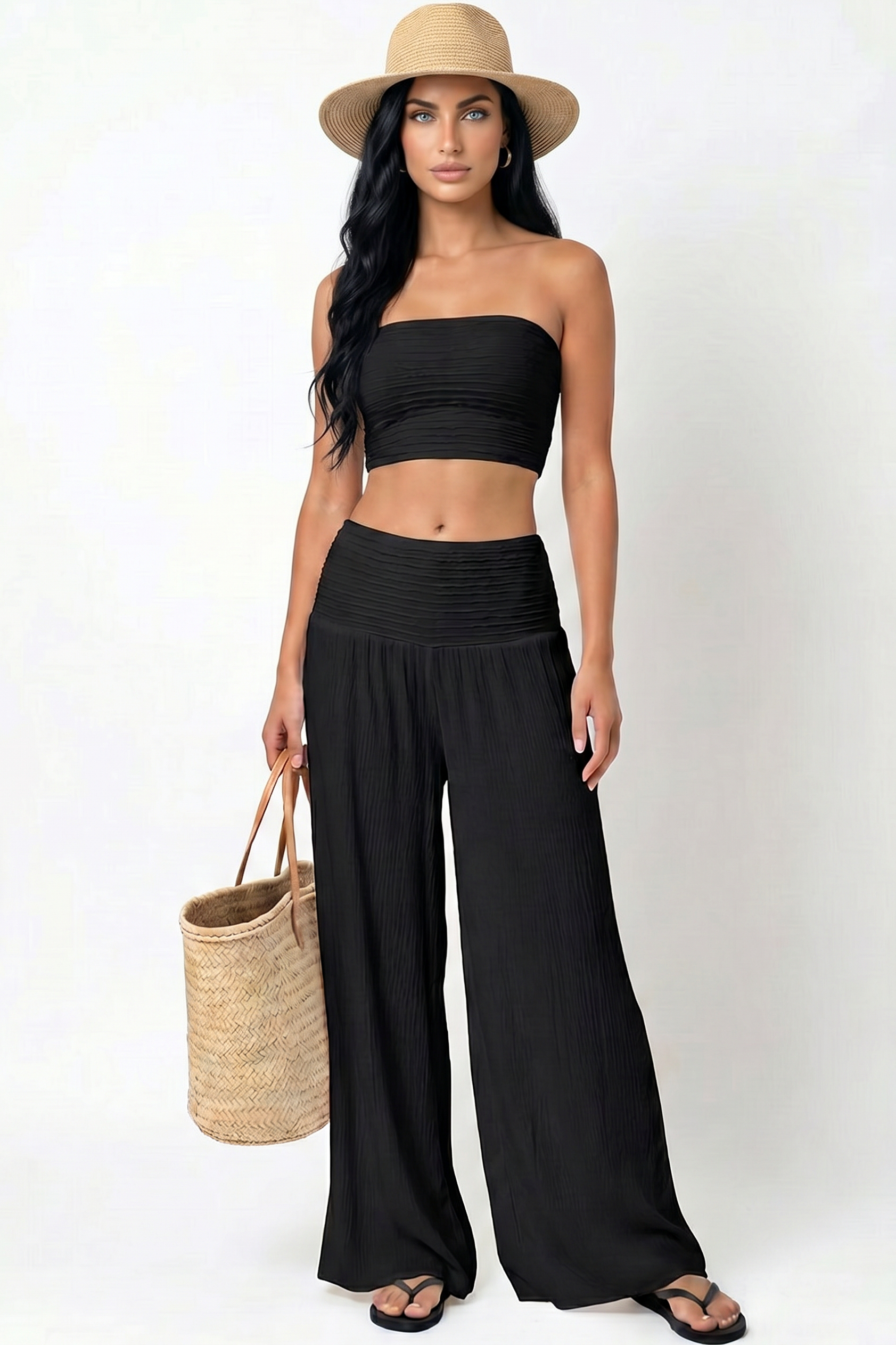 Bandeau & Wide-Leg Palazzo Set