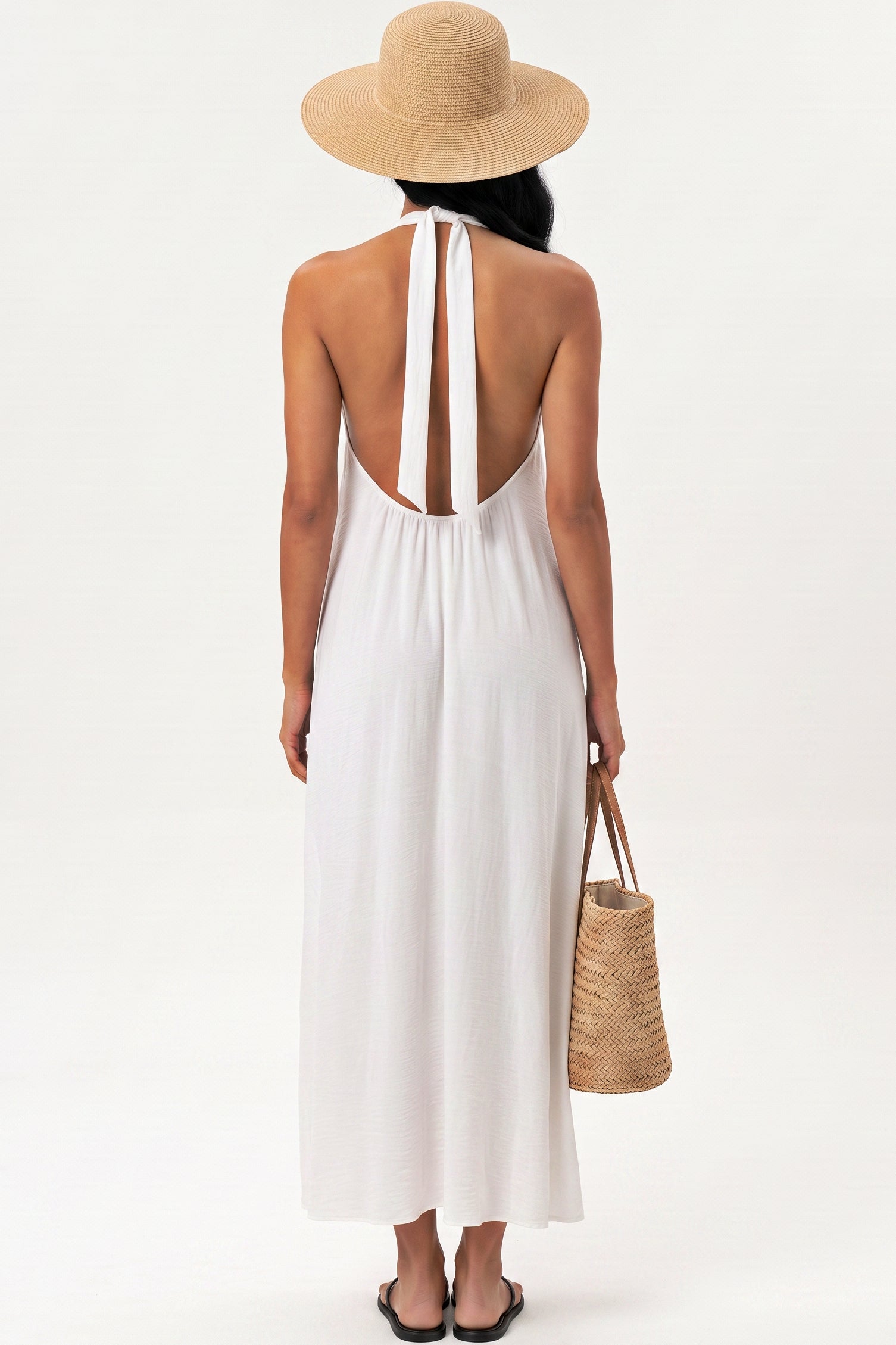 Backless Halter Maxi Dress